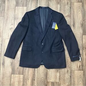 Stafford Camel Hair Sport Classic Fit Coat Suit Blazer Men’s Size 48 Long Blue